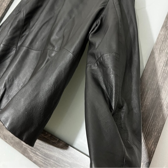 Valerie Stevens Sleek 100% Lamb Black Leather Jacket Classic Soft Medium - Picture 4 of 8